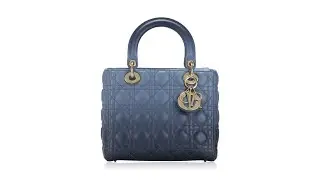 Christian Dior Lambskin Cannage Gradient Medium MyABC Dior Lady Dior Indigo Blue