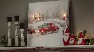 Vintage Truck LED Light-up Canvas Wall Art (6LTC6190)