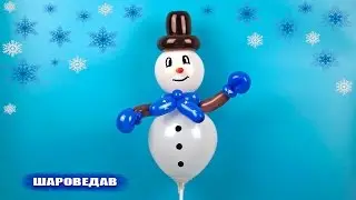 How to make a balloon snowman on a stick
