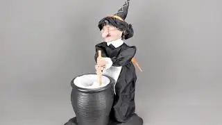 Gemmy Animated Witch Stirring Cauldron Halloween