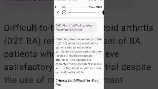 definition of difficult to treat Rheumatoid Arthritis #rheumatology #rheumatoid