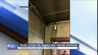 Police looking for vandals who torched Pewaukee restroom