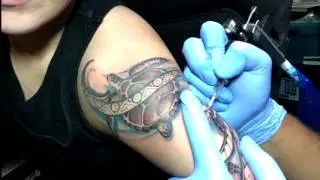 Sea turtle tattoo by TK Maga | Carmen Afalava