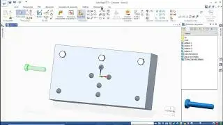 Ensamble de Tornillos en una placa Solid Edge St10
