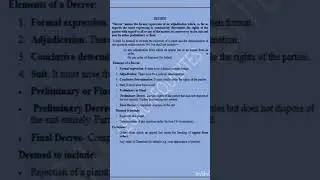 Decree and it's elements #cpc #lawlectures #indianlaw