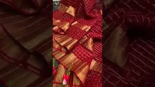 🥳🥳🥳 *Zari checks Bandhani Georgette saree with zari weaving border 🥳🥳🥳
