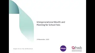 Intergenerational Wealth and Planning for School Fees