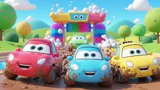 Muddy Cars Get Stuck and Go to the Car Wash 🚗💦 | Kids Song