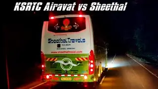 Ksrtc Airavat Bus Chases Sheethal Bus On Yellapur Ghat🔥