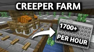 Minecraft Creeper Farm - No Cats, No Redstone - 1700+ Gunpowder Per Hour!