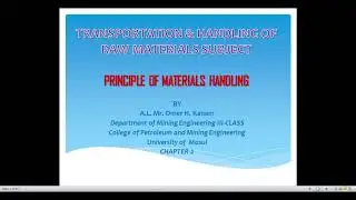 Ch 2 Principles of Material Handling نقل وتداول الخامات