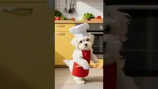 Chef Puppy Cooks Up the Cutest Meal Ever! 👨&zwj;🍳 Watch His Tiny Kitchen Skills