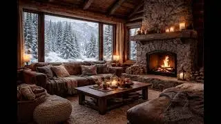 Winter Cabin in the Mountains ❄️🔥 | Cozy Cabin &bull; Fireplace Sound | Relax, Sleep, Focus