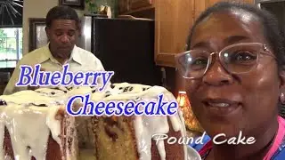 Blueberry Cheesecake Pound Cake | Heavy Cream Cheese Glaze | #PoundCakeQueen👑