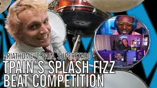 Office Drummer plays ARIatHOME's T-PAIN Splash Fizz Beat Competition Song [First Time Hearing]
