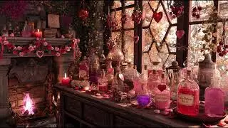 Witch&rsquo;s Valentine Apothecary Ambience: Love Potions, Music & Cozy Fireplace (4 Hours)
