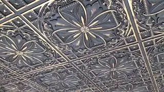 TD10 Black & Gold Faux Tin Ceiling Tiles - DIY Ceiling Decor - Install Ceiling Tiles
