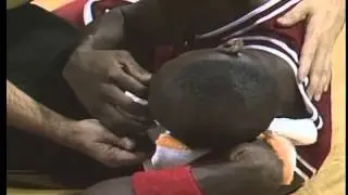 Karl Malone elbows Michael Jordan in the face 1988