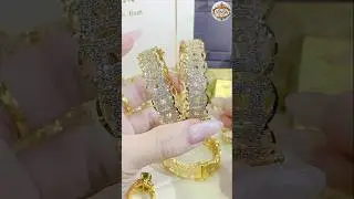 Gold Diamond Bangles set 😍 #goldjewellery #partywear #shorts #trending #ytshorts
