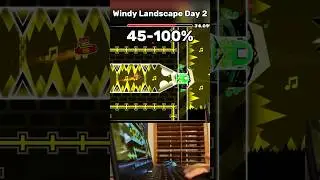 Trying to beat Windy Landscape as my first Insane Demon! Part 2: #geometrydash #gd #shorts