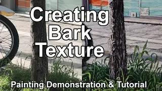How to Create Detailed Tree Bark Texture on a Trunks or Branches Oil Painting Demonstration Tutorial