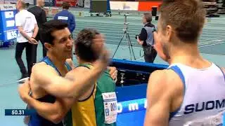 400m final run for M35 (by Roman Marenin) in WMACI 2019 Torun, 26.03.2019