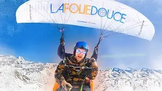 INSANE PARAGLIDING EXPERIENCE flying above LA FOLLIE DOUCE | Alps Ski Vlog 2022