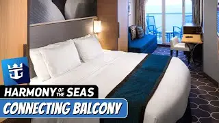 Harmony of the Seas | Connecting Oceanview Balcony Stateroom Full Tour & Review 4K | Royal Caribbean