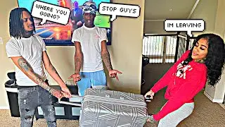 PACKING MY BAGS AND LEAVING PRANK ON FLO🥺 *he asked me to stay*