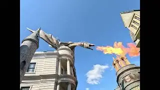 Gringott's Ukrainian Ironbelly Dragon Fire-Breathing Compilation~ Diagon Alley, Universal Studios FL