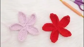 Flor para aplica&ccedil;&otilde;es em croch&ecirc; (Canhotos) #semprecirculo  #professoraelisacroche #circuloproduto
