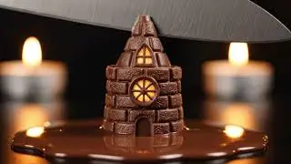 🍫Silent Cuts, Perfect Snaps🍫 Dark Chocolate Cutting ASMR: When Chocolate Breaks the Silence
