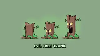 Evil tree trunk game sprite animation preview