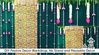DIY Traditional Backdrop with NO backdrop stand | Easy, Reusable, Best out of waste, Easy to Store