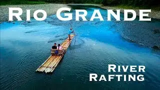 Aerial footage of upper Rio Grande bamboo River Rafting, Jamaica