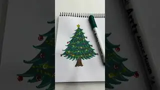 Christmas Tree 🌲 Simple Drawing ✍️ |jinanmjinuart| #viralreels #art #ytshorts #ytviral