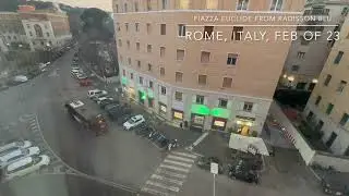 Rome Italy - Timelapse - Piazza Euclide from Radisson Blu GHR