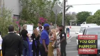Donald Faison and CaCee Cobb outside Smashbox Studios in Culver City
