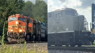 Flying 3x1 BNSF Manifest train w/ Ferromex Primer AC44C6M & H1 Dash 9!! BNSF Transcon..7/12/25