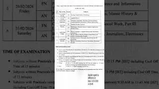 Plus One Model Exam Time Table