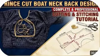 Boat Neck Princess Cut Blouse Cutting & Stitching in (Hindi)