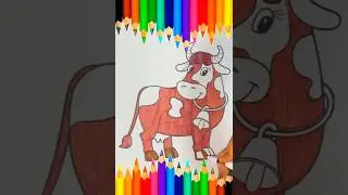 ASMR #art #coloringadventure 🐄🐂🧲 #drawing Reverse Video 🪝🏡