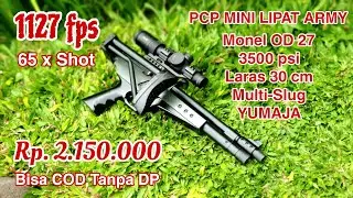 PCP MINI LIPAT ARMY MAGAZINE : Monel OD 27 - 3500 psi, Laras Seamless 30 cm Multi-SLUG
