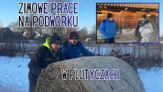 Dawno nie było takiej zimy Gienek z Andrzejem pracują na podwórku Rolnicy z Podlasia