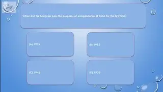 Indian National Movement,MCQ, Lahore Session Congress Proposal of Complete Independence  ch0226 en 1