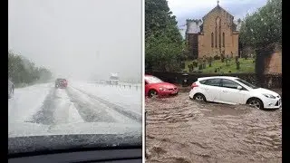 Freak weather storm HITS UK Snow, twisters and lightning fireballs wreak HAVOC