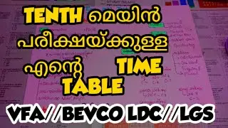 എന്റെ ഒരാഴ്ചത്തെ Tenth mains നു വേണ്ടിയുള്ള Time Table/VFA/BEVCO LDC/ LGS