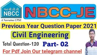 NBCC Je Civil Previous Year Question paper || NBCC Previous Year Paper /Part-2