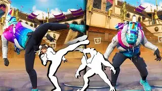 Fortnite LLAMBRO Skin (next month's Crew Pack on March 1st) doing All Built-In Dances & Emotes!..