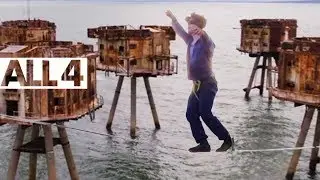 Dangerous Highlining Across Rusty Offshore Military Bases | Britain's Abandoned Playgrounds